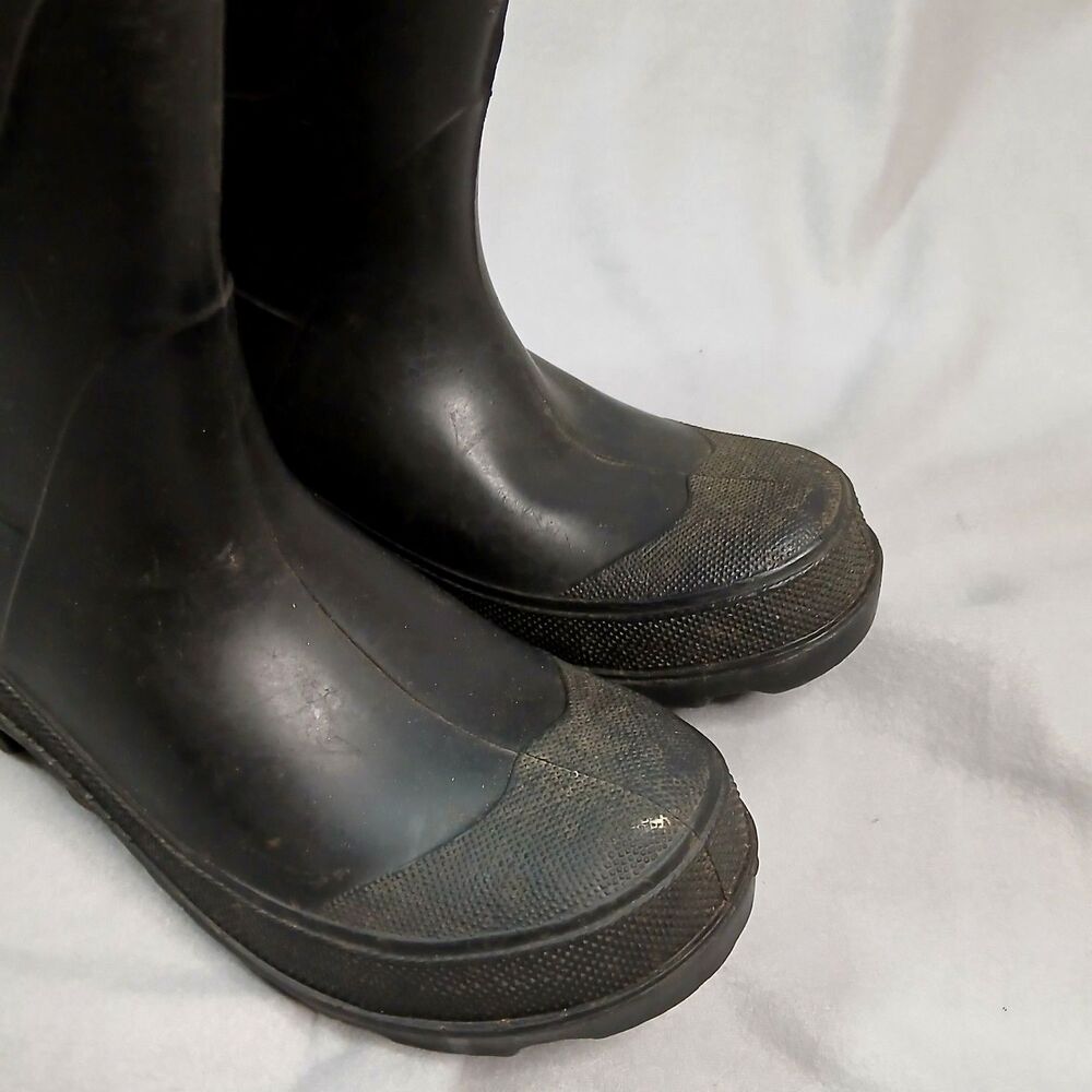 Mighty Tough Rubber Work Boots Reinforced Toe USA Black Knee High Mens sz: 5 - Picture 3 of 7